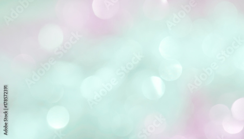 Brilliant New Year background for holiday card. Texture with blurred balls in a fashionable color palette - Shaded Spruce.