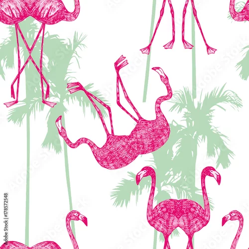 Tapety Lustrzany flaming na tle dłoni