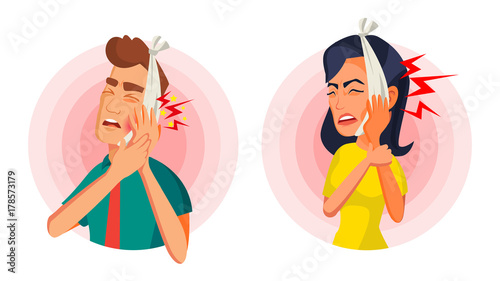 Toothache Concept Vector. Oral Toothache Concept. Sad Patient Suffering From Toothache. Cartoon Character Illustration