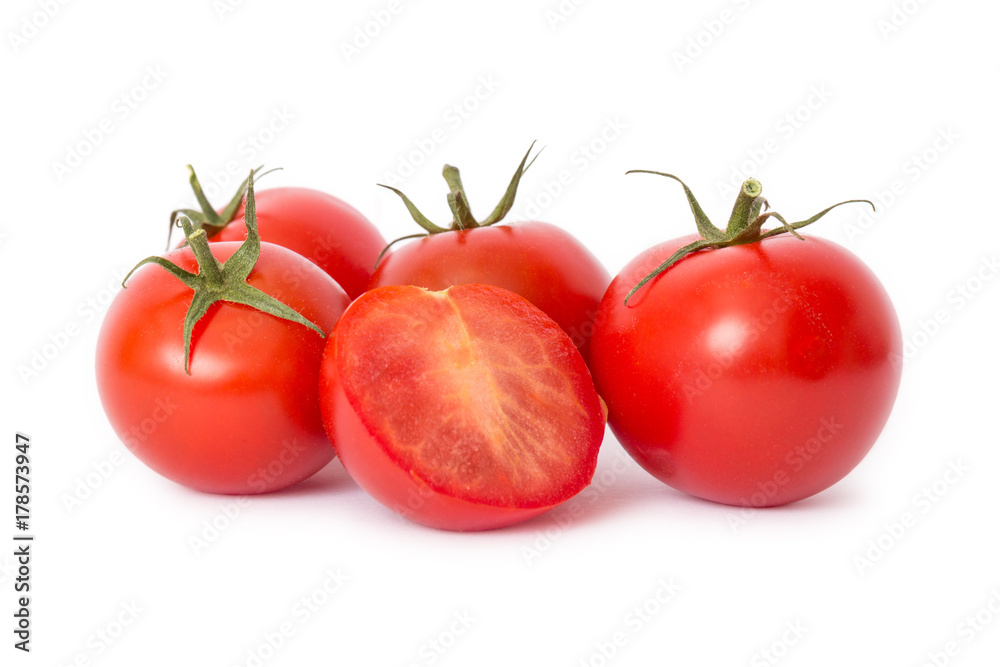 frische Tomaten auf weißem Hintergrund