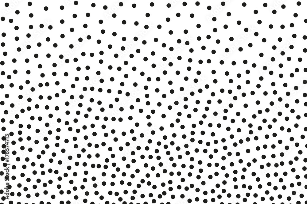 Background with irregular, chaotic dots, points, circle. Abstract monochrome pattern. Memphis style Random halftone. Pointillism Background with irregular, chaotic dots, points, circle. Abstract monochrome pattern. Memphis style Random halftone. Pointillism