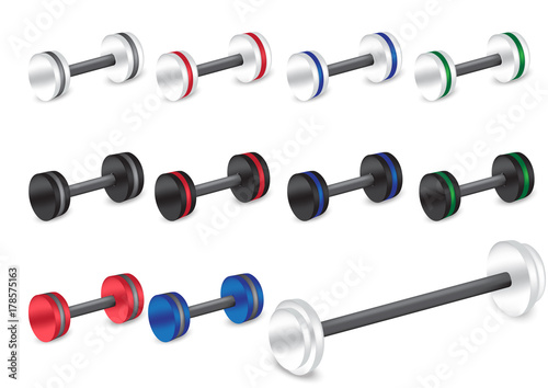 Mix Dumbbell fitness healthy and sport concept Background Vector