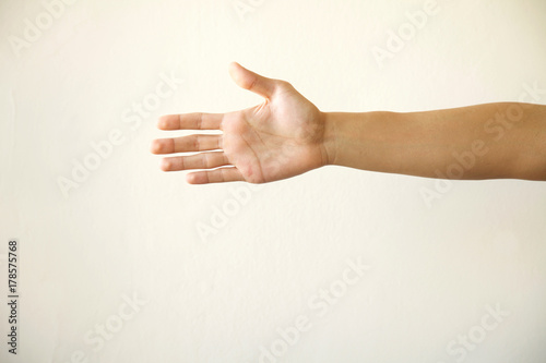 Man hand isolated old background photo