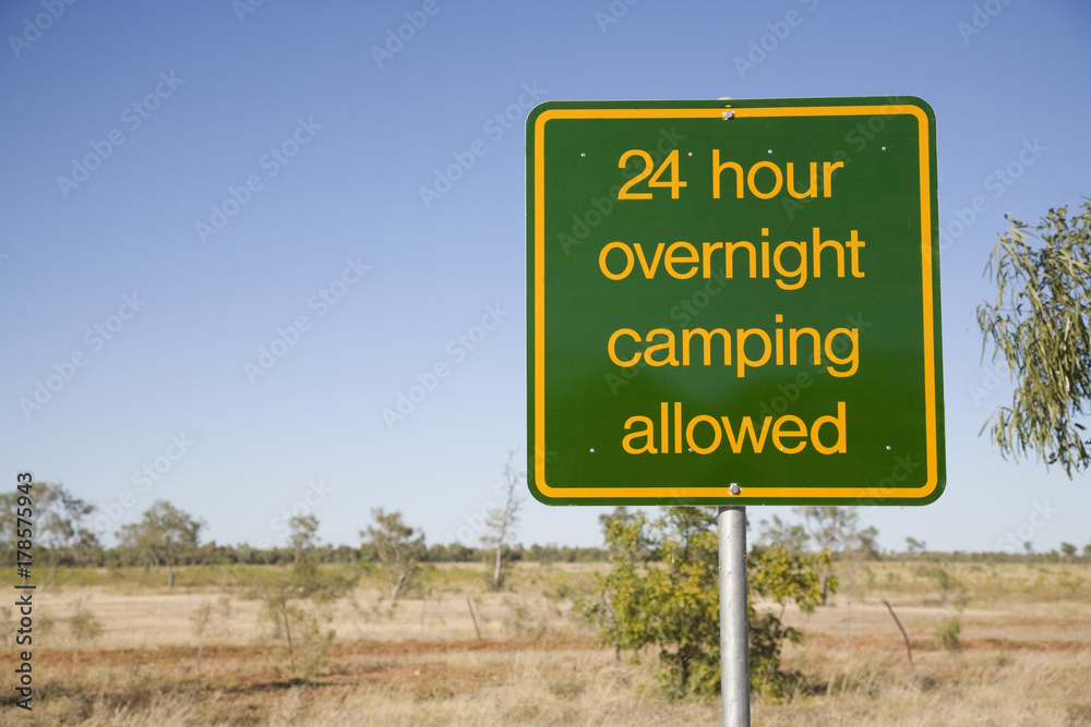 Australia Northern Territory Free Camping Sign