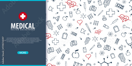 Medical banner and background. Health care. Vector medicine illustration.