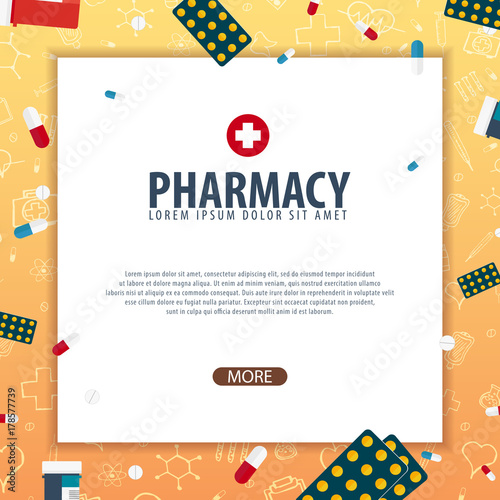 Pharmacy. Medical banner. Health care. Vector medicine illustration. photo