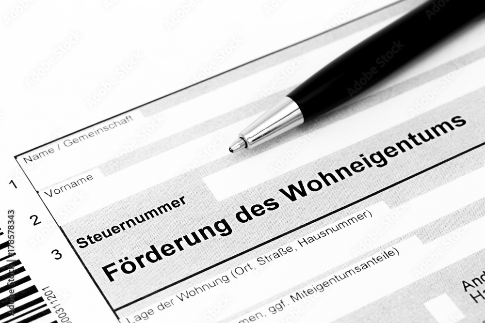 Förderung des Wohneigentums Steuerformular Förderung des Wohneigentums Steuerformular