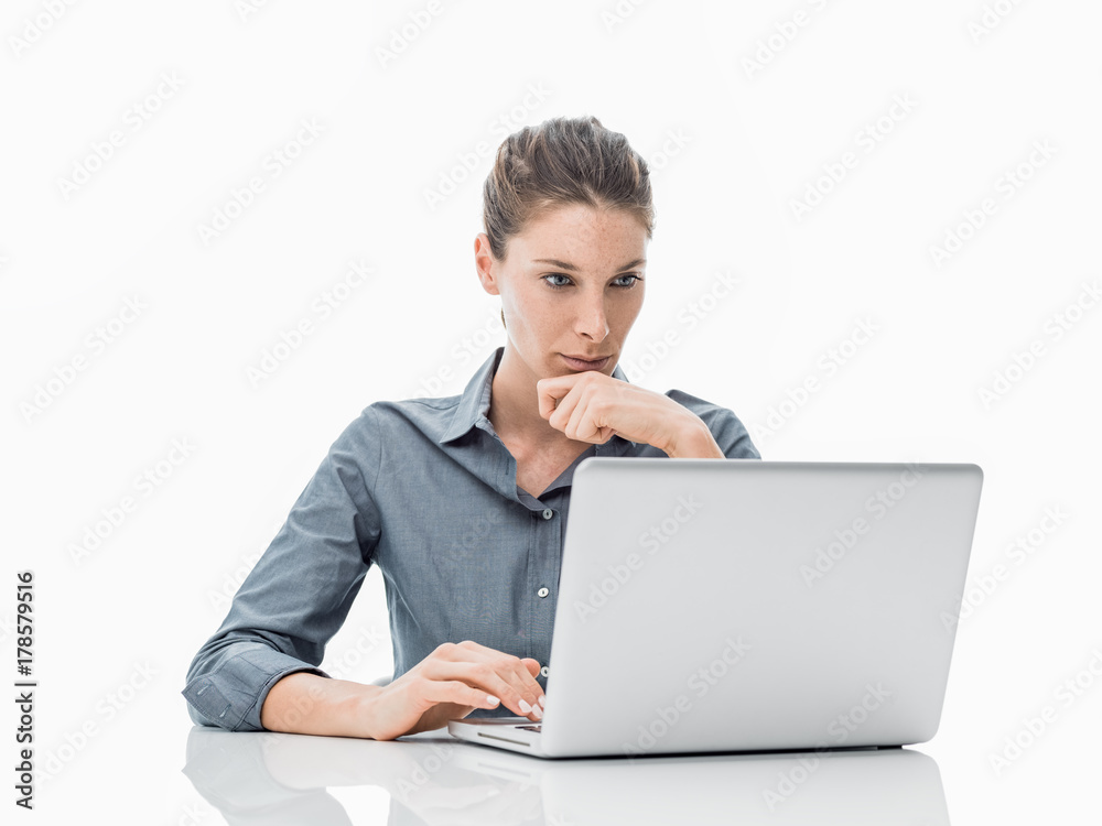 Businesswoman working with a laptop Businesswoman working with a laptop