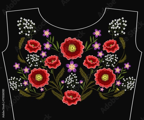 fashion embroidered floral ornament 