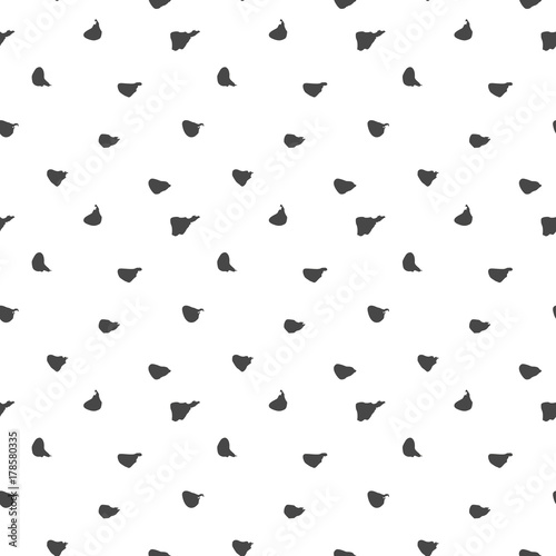 Vector endless seamless pattern dark gray ink spots hand painted on a white background in simple minimalist style. © ayaidu