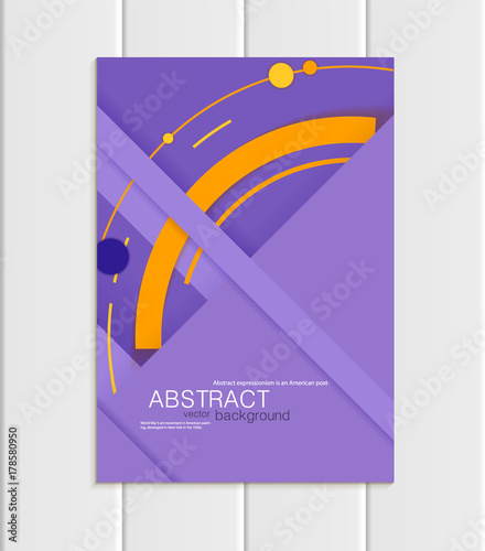 Vector purple brochure A5 or A4 format material design element corporate style © derdy