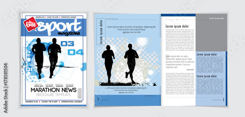 Sport Magazine Cover Vector Template