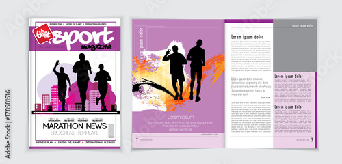 Sport Magazine Cover Vector Template