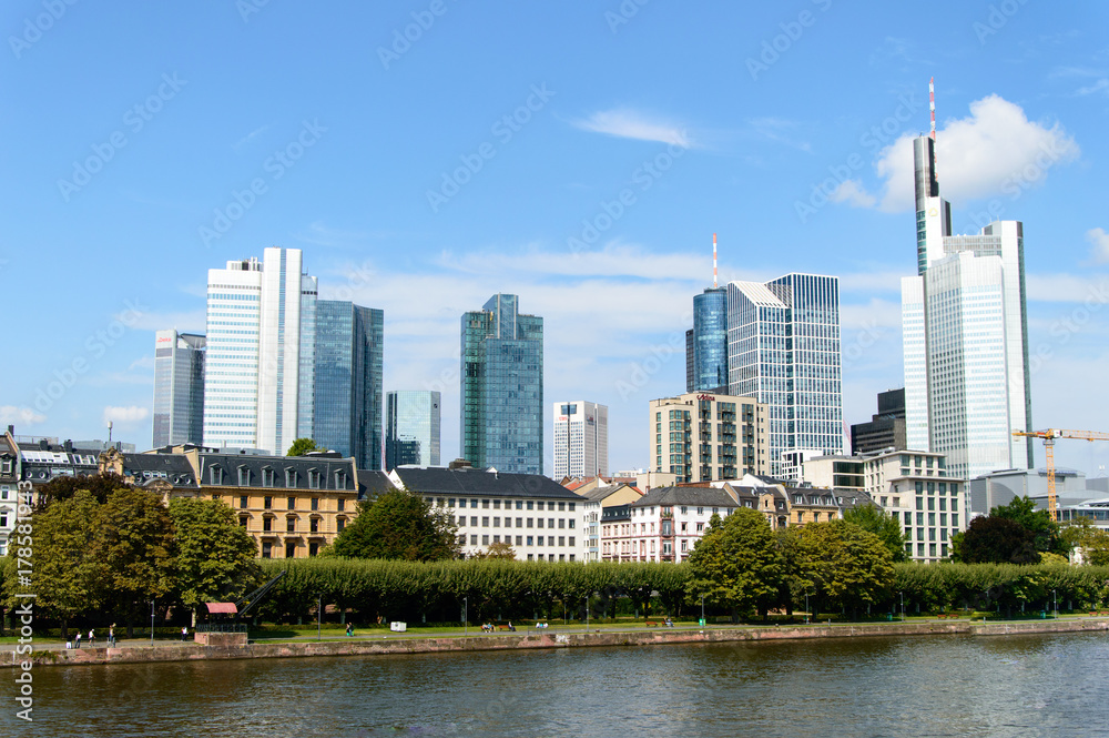Panorama of financial metropolis in Frankfurt, Germany
