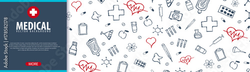 Medical banner and background. Health care. Vector medicine illustration.