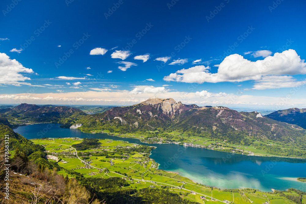 Naklejka premium Panorama Wolfgangsee Salzkammergut