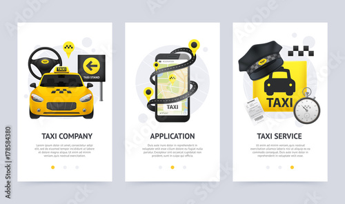 Taxi  Vertical Banners Set