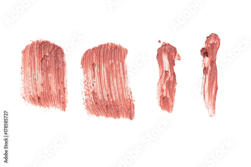 smeared foundation natural make up on white background
