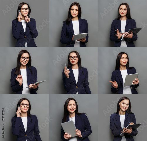 Foto Collage of business woman emotions