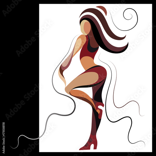 Graphical illustration with a dancer woman 5