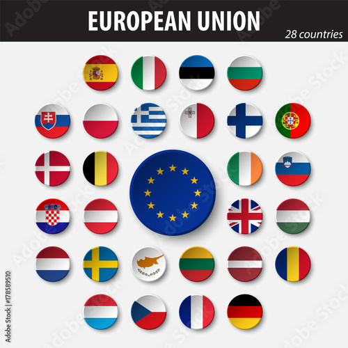 Flags of European Union and members © stockdevil