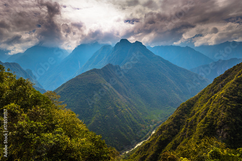 Canvas Print Inca Trail, Peru - August 03, 2017: Wild landscape of the Inca Trail, Peru