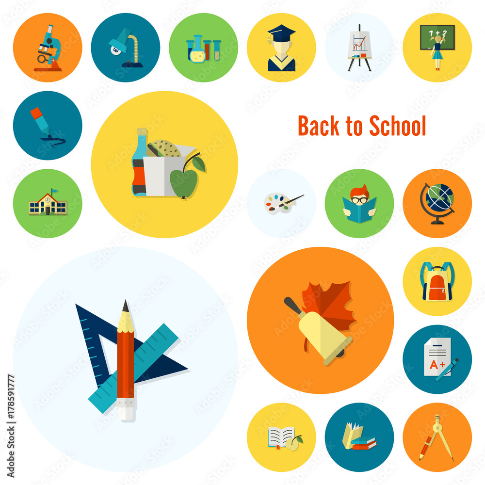 Fototapeta premium School and Education Icons