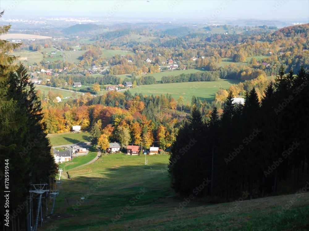 The beautiful view on czech land in Beskydy mountains The beautiful view on czech land in Beskydy mountains