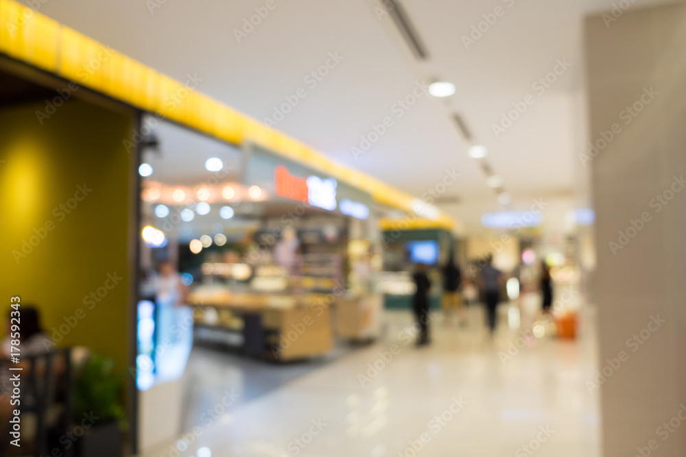 Blur scene inside the shopping mall