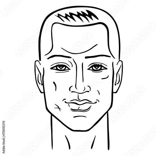 Man hairstyle head