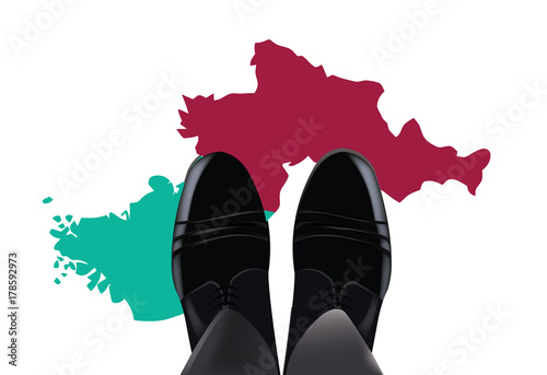 piedi di persona sulle Corea del  nord e sud