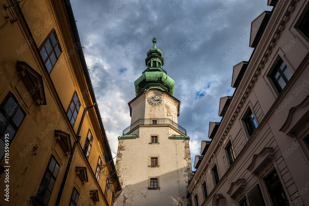 Naklejka premium Michael Tower in Old Town of Bratislava in Slovakia