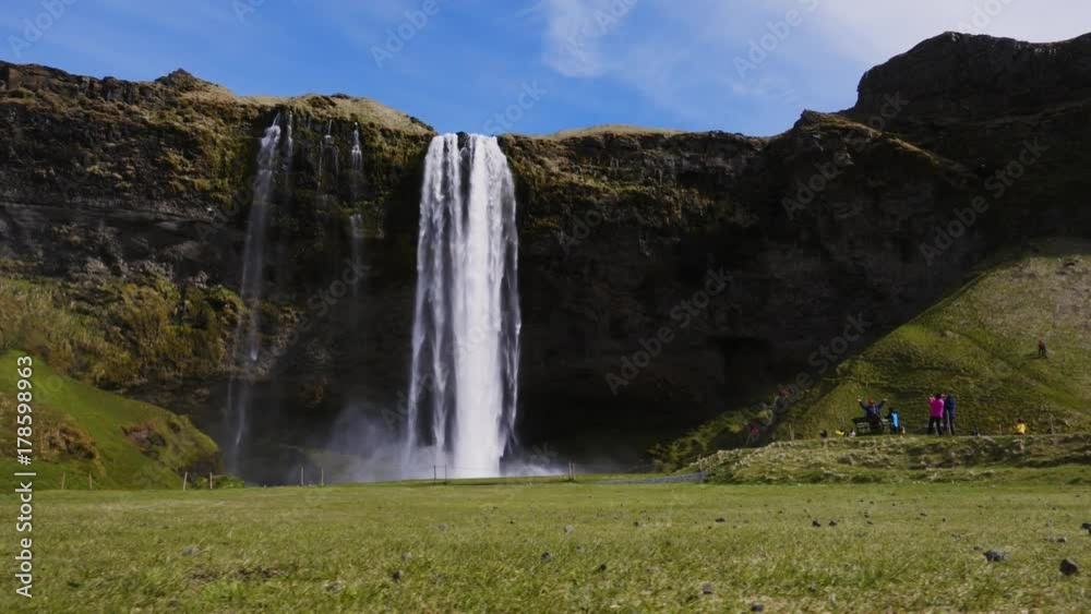 View of Seljalandsfoss watfall in Iceland View of Seljalandsfoss watfall in Iceland
