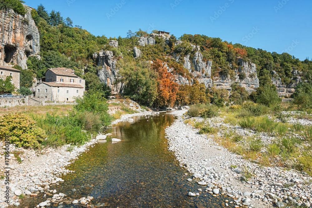 Impression of the village Labeaume  in the Ardeche region of France