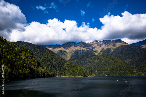 beautiful lake in the mountains ritsa