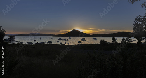 Ayval  k  Sillohouette Nature landscape Evening Ships