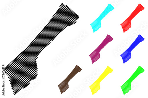 Gaza strip map vector illustration, scribble sketch Gaza strip