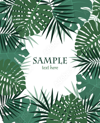 Vector illustration of palm leaf decoration. Exotic tree palm leaf