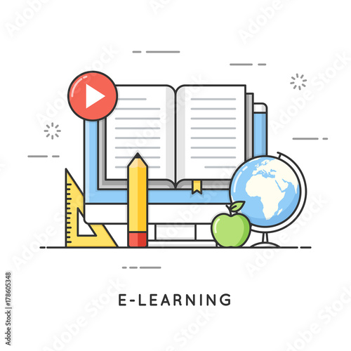 E-learning, online education, distance trainings, tutorials.  Fl