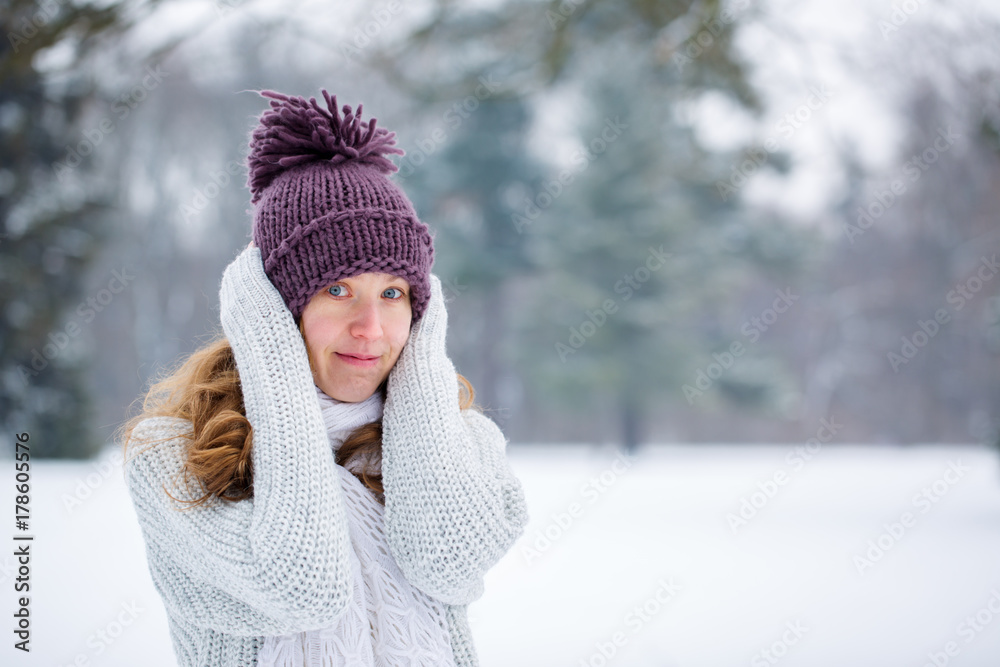 Young woman in a pullover Young woman in a pullover