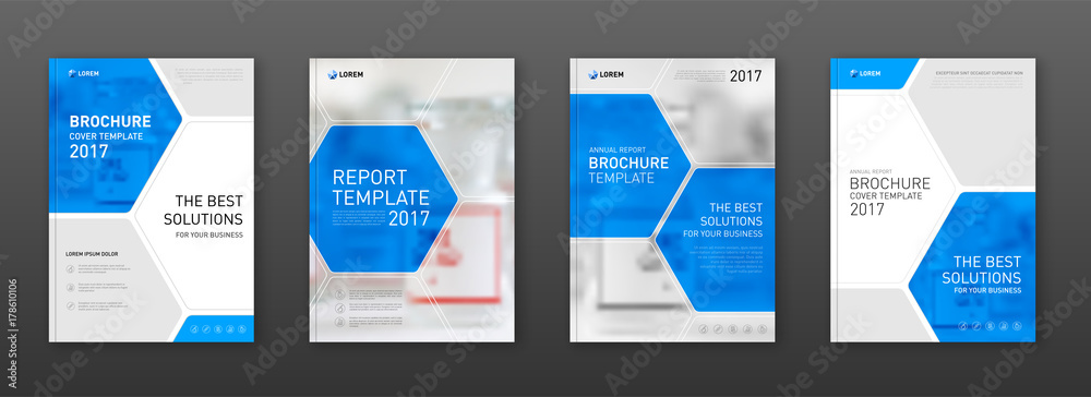 Medical brochure cover templates set.