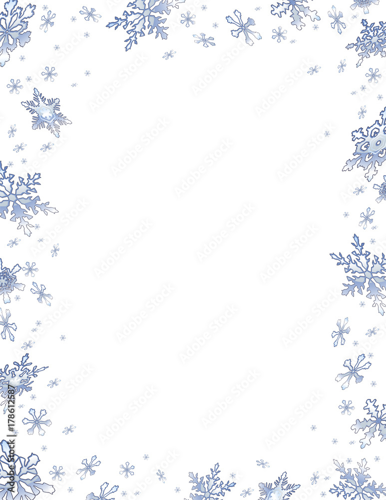 Christmas frame with frosty snowflakes Christmas frame with frosty snowflakes
