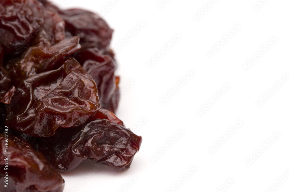 Dried Cherries on a White Backgroun Dried Cherries on a White Backgroun