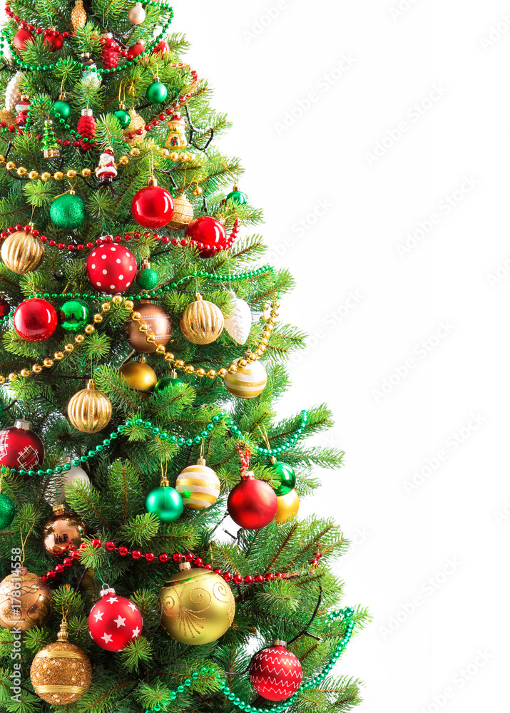 Beautiful christmas tree isolated on white background Stock Photo | Adobe  Stock