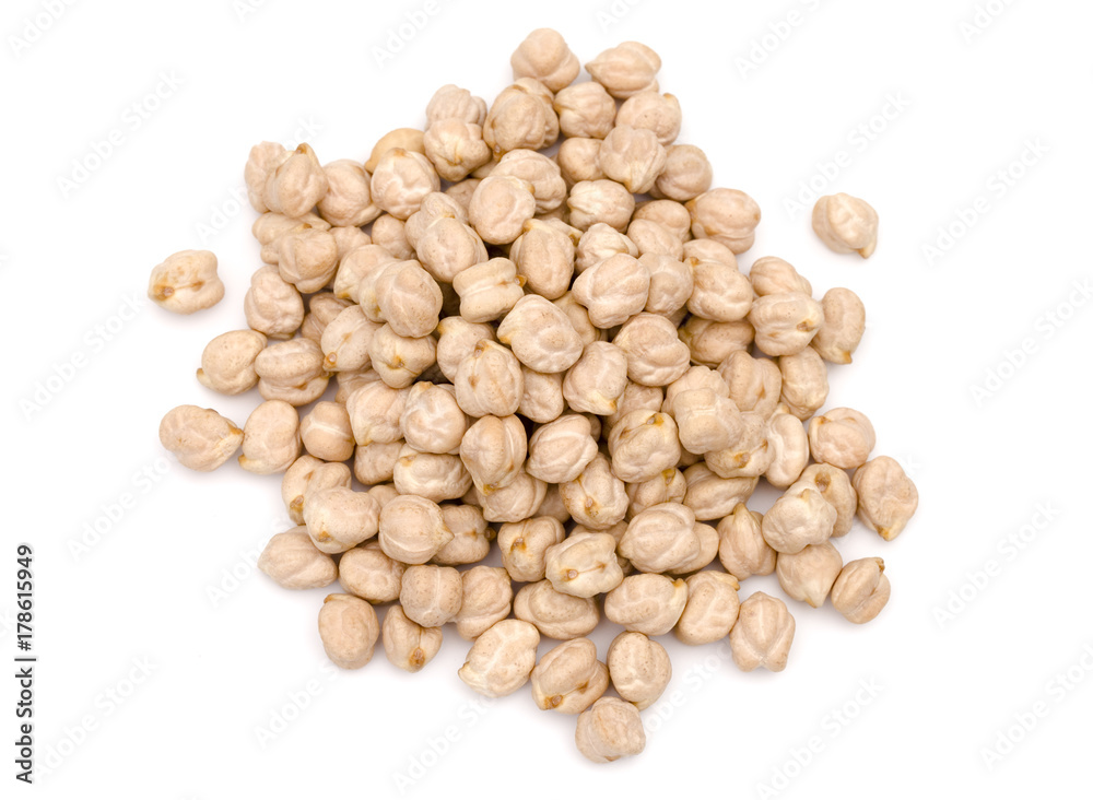 Dry Chickpeas on a White Background Dry Chickpeas on a White Background