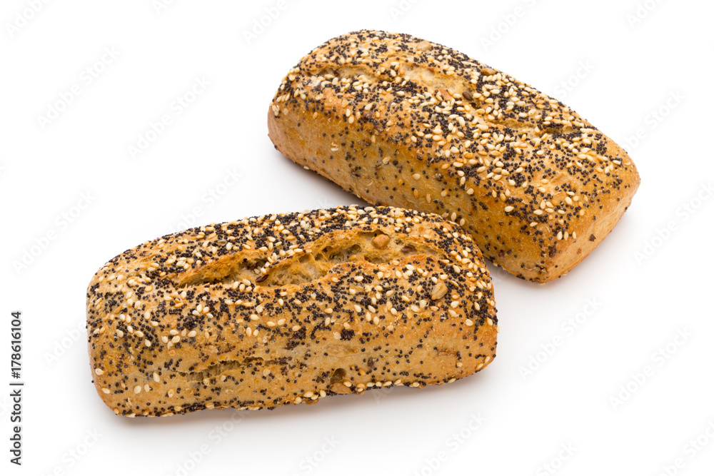 Freshly baked bread isolated on white background. Freshly baked bread isolated on white background.