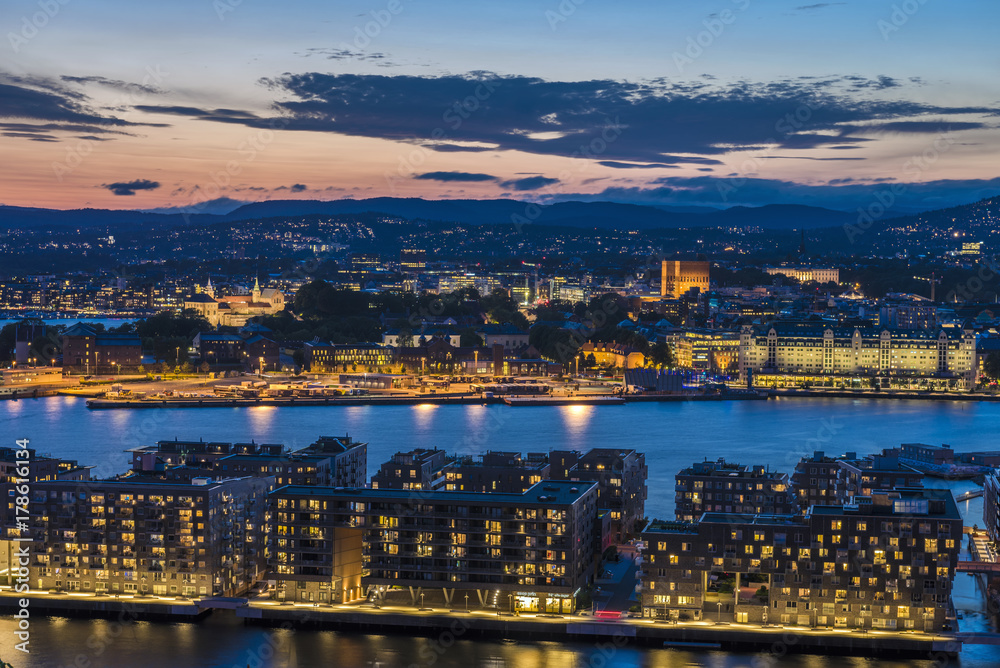 Obraz premium Oslo by night, Norway Europe