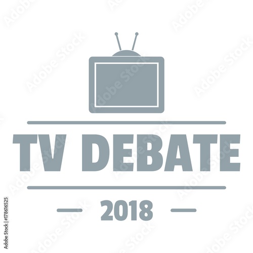 Tv debate logo, simple gray style