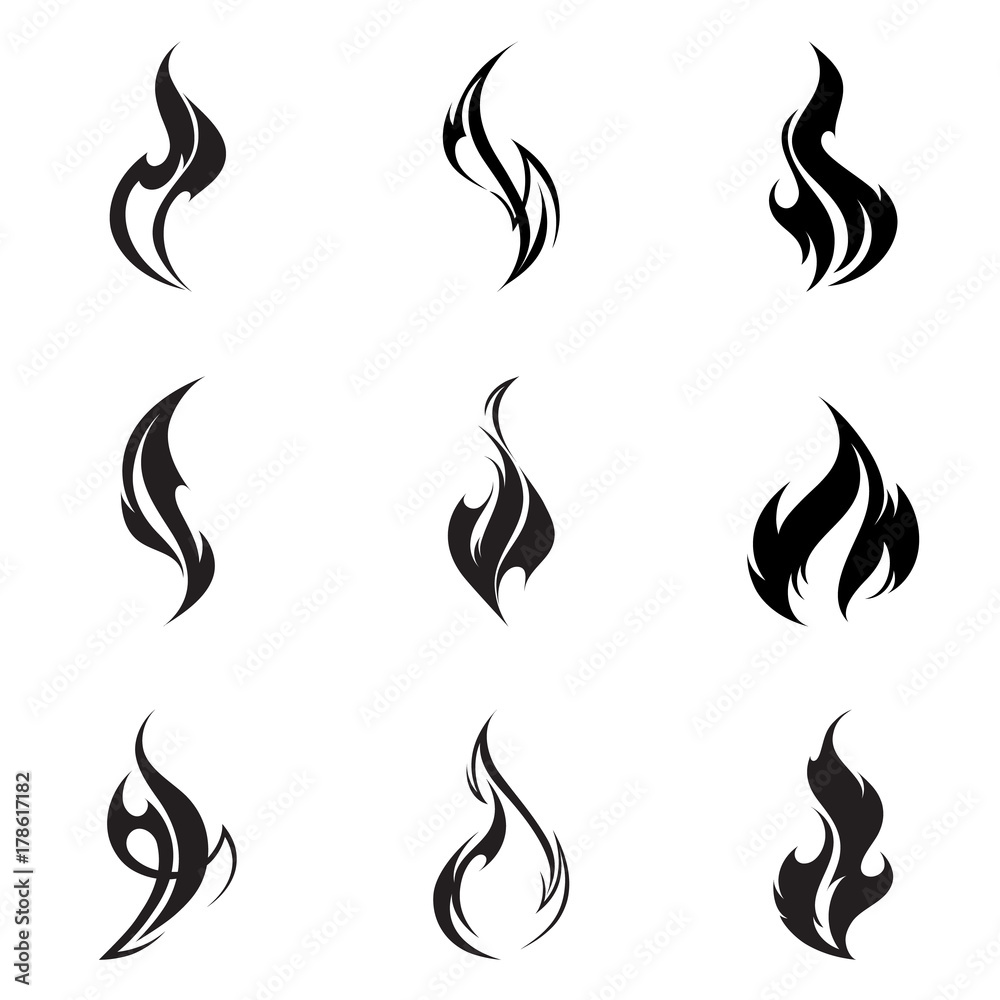 Fire flame set.