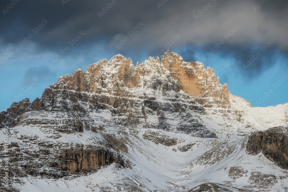 Mountain panorama in the Italy. Beautiful natural landscape in the Italy mountain